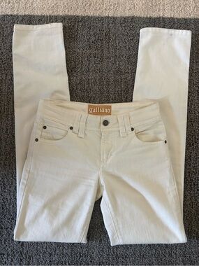 Vintage John Galliano Women’s Cream Jeans
